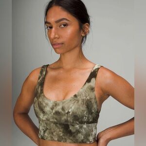 Lululemon Align Sports Bra Diamond Dye Light Sage Olive/Dark Olive Size 12